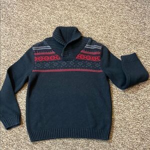 Retrofit Black and Red Turtleneck Sweater Warm Knit Design Size L 7 Kids